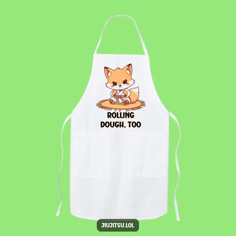 Funny Determined Fox Judo Apron - Humorous Kitchen Grappling Gift