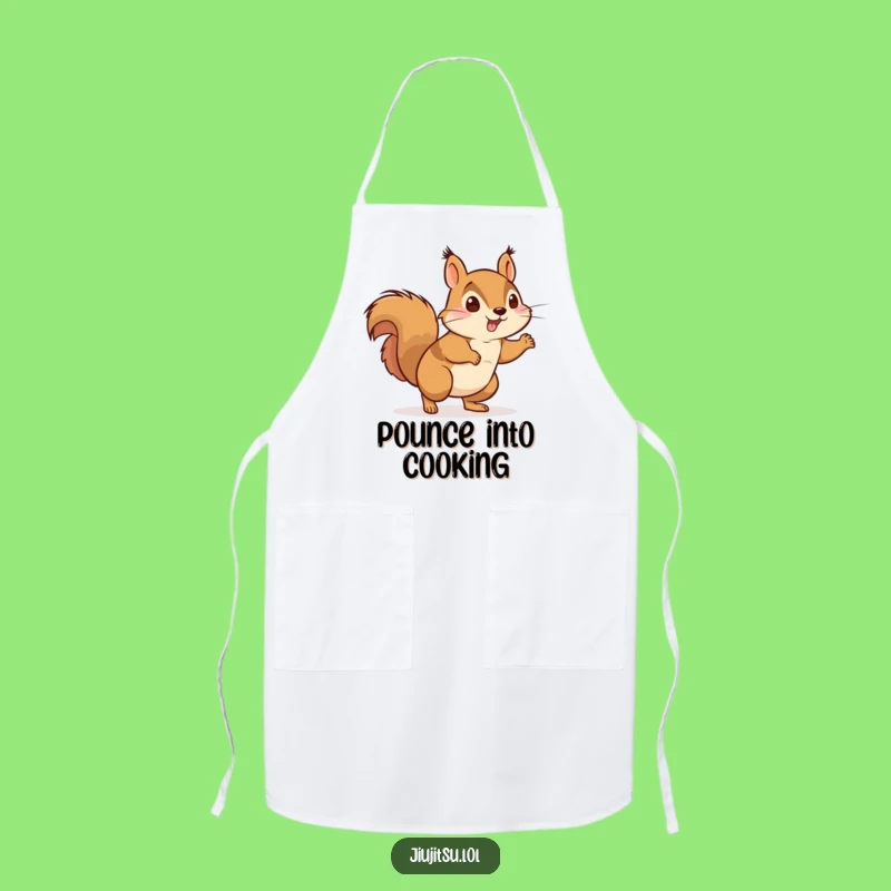 Funny Energetic Squirrel Judo Apron - Humorous Kitchen Action Gift