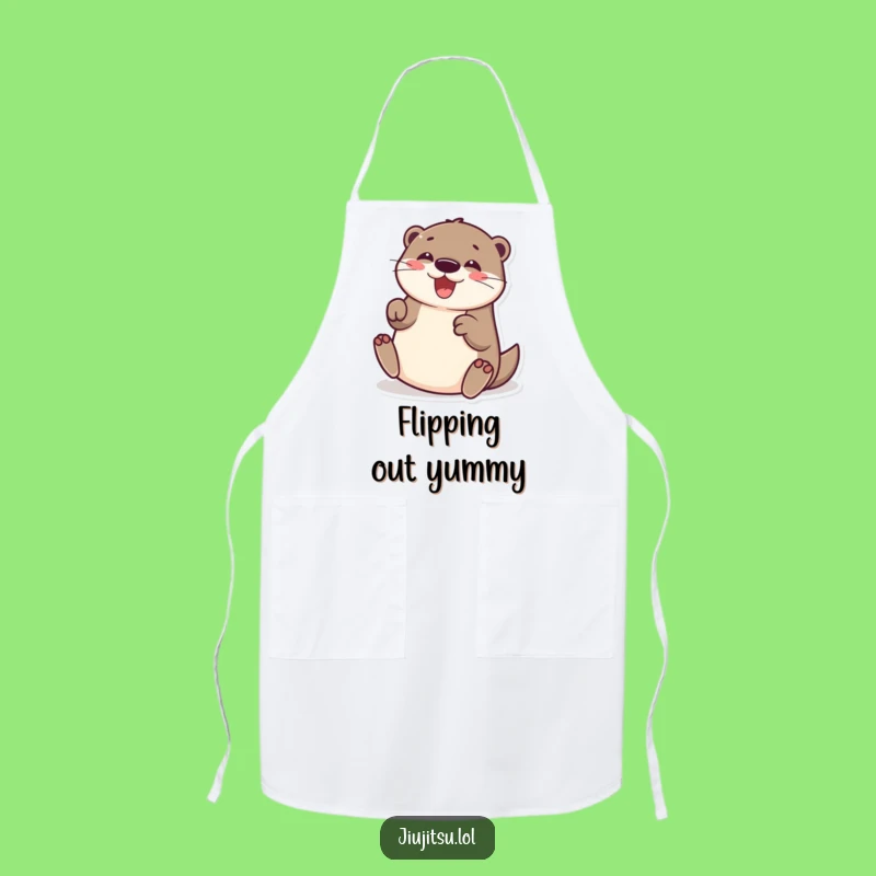 Funny Otter Submission Roll Apron: Cheerful Kitchen Wear for Comical Gifts