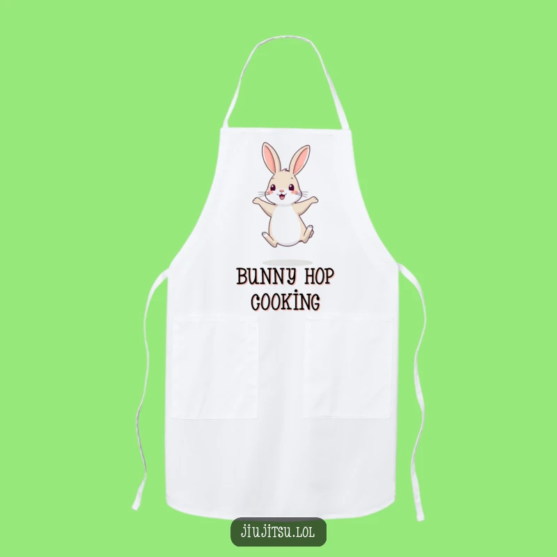 Funny Shy Rabbit Retreat Apron: Timid Kitchen Wear for Comical Gifts