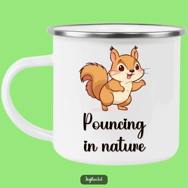 Funny Energetic Squirrel Judo Camping Mug - Humorous Outdoor Gift