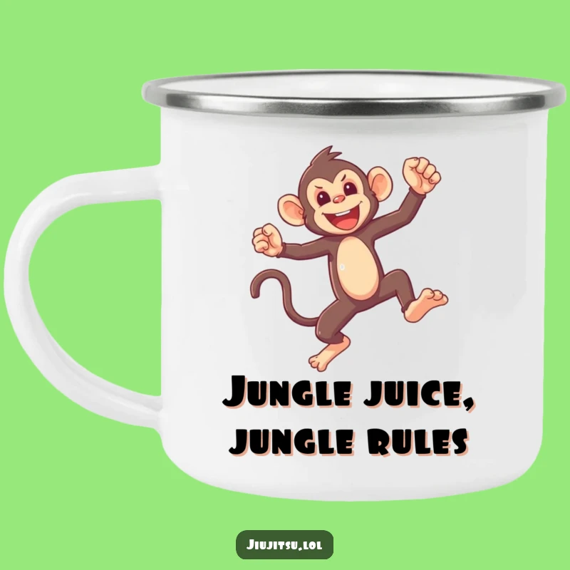 Funny Monkey Sparring Camping Mug: Adventure Fuel, Perfect Outdoor Gag Gift!