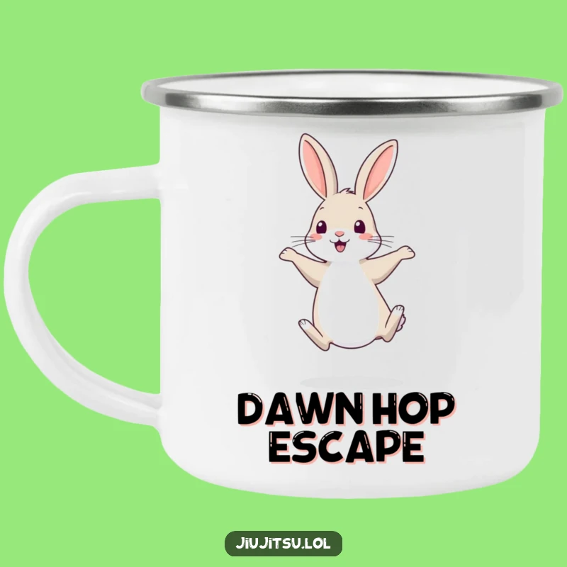 Funny Shy Rabbit Retreat Camping Mug: Timid Outdoor Drinkware for Funny Gifts