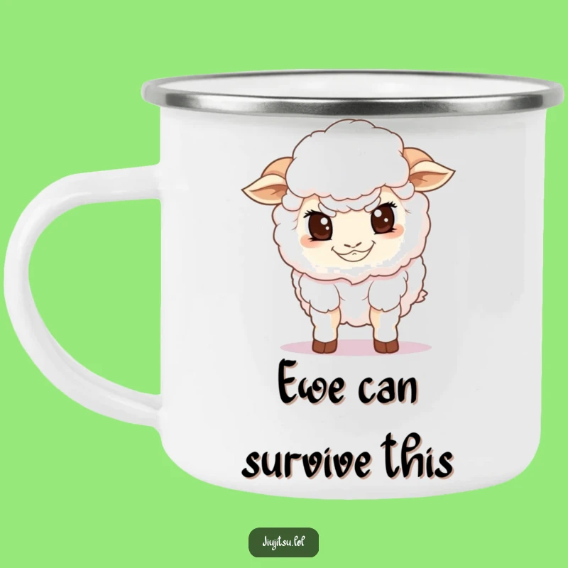 Sturdy Funny Sheep Guard Camping Mug - Adventure Protective Humor