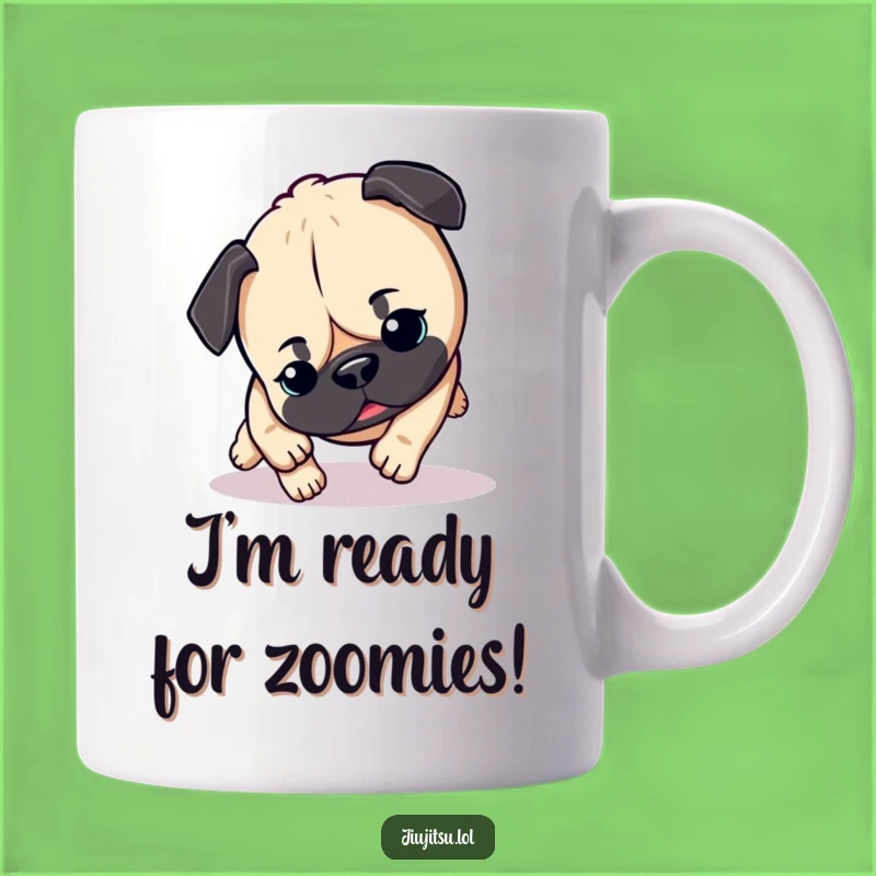 Funny Pug Pounce Mug: Energetic Dog Lover Gift for Coffee & Tea Lovers