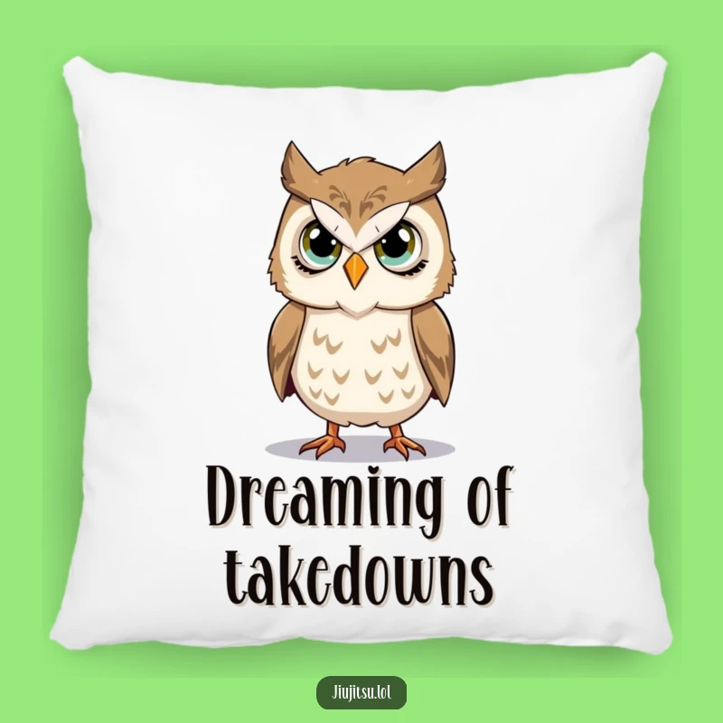 Funny Owl Takedown Pillow: Cozy Wisdom, Perfect Comfort Martial Arts Gift!