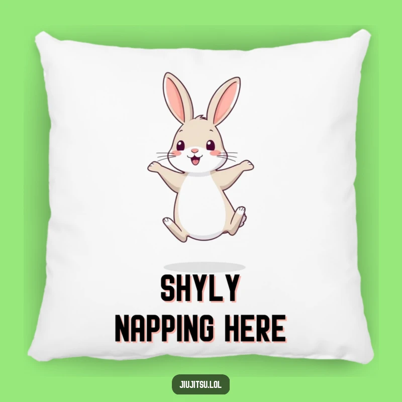 Funny Shy Rabbit Retreat Pillow: Cozy Accent for Comical Gifts