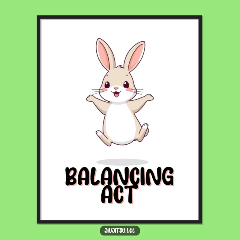 Funny Shy Rabbit Retreat Digital Art: Timid Print for Wall Decor & Funny Gifts