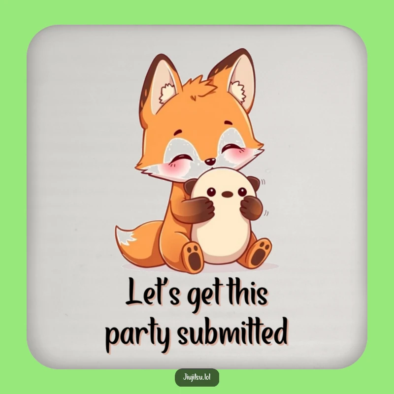 Funny Fox Submission Coasters - Protect Surfaces with Playful Strategy