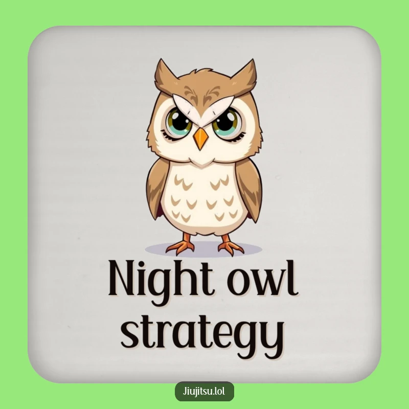 Funny Owl Takedown Coaster: Protect Surfaces with Stoic Style, Perfect Gift!
