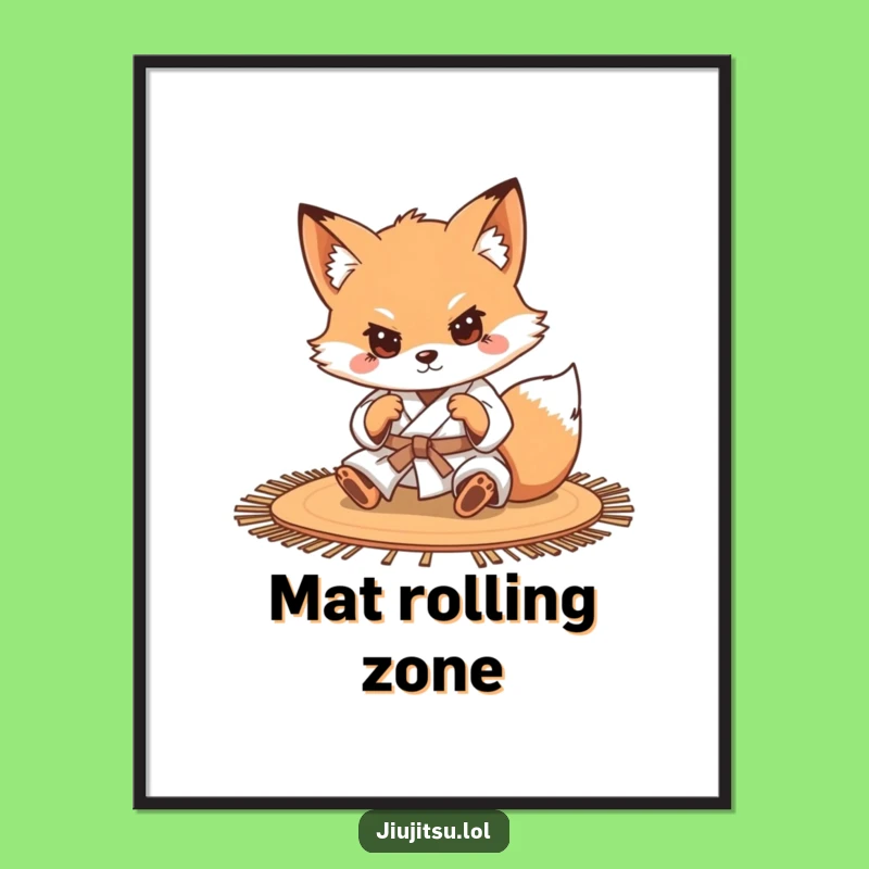 Funny Determined Fox Judo Poster - Humorous Wall Art Gift