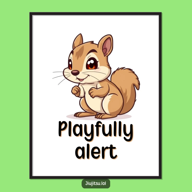 Funny Squirrel Anticipation Poster: Curious Wall Art for Nature Lovers & Funny Gifts