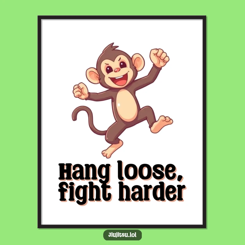 Funny Monkey Sparring Poster: Dynamic Art, Perfect Wall Decor Gag Gift!