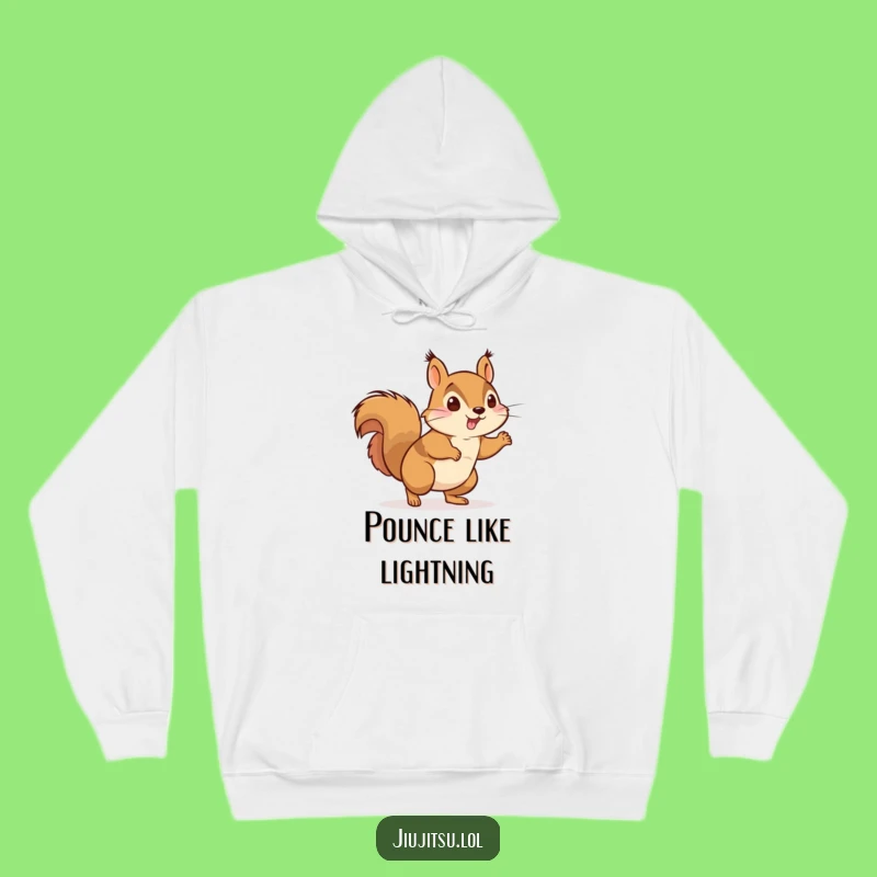 Cozy Funny Energetic Squirrel Judo Hoodie - Warm Humorous Gift
