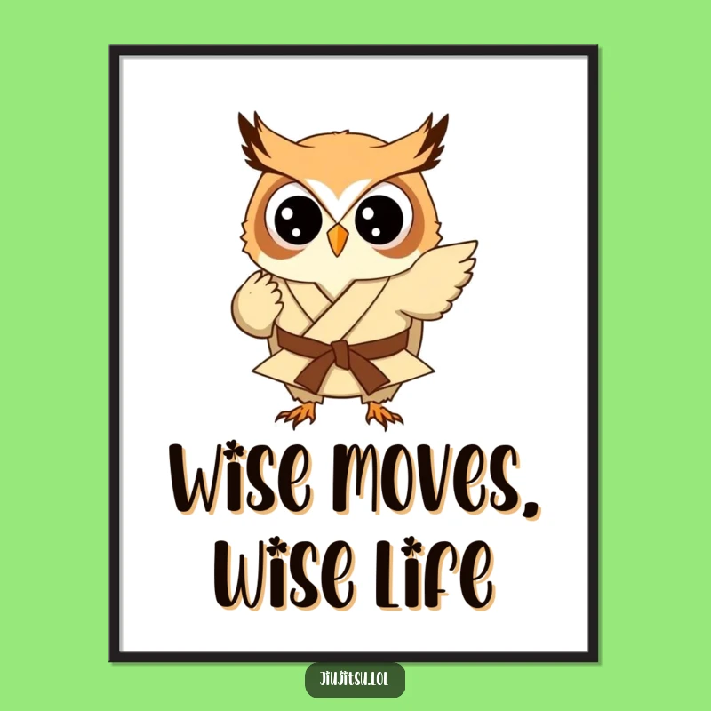 Funny Free Printable Wall Art: Owl Judo Sweep - Whimsical Downloadable Decor Gift