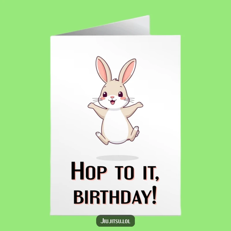 Free Printable Rabbit Birthday Card: Shy Hopper's Funny Escape Downloadable Gift