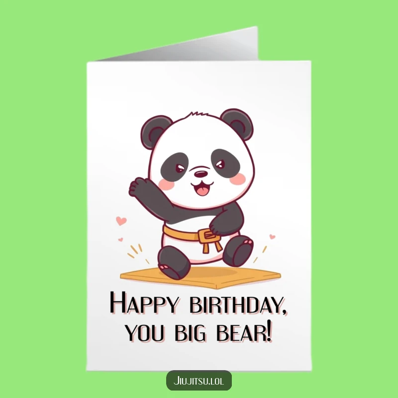 Free Printable Panda Birthday Card: Martial Arts Bear Downloadable Gift