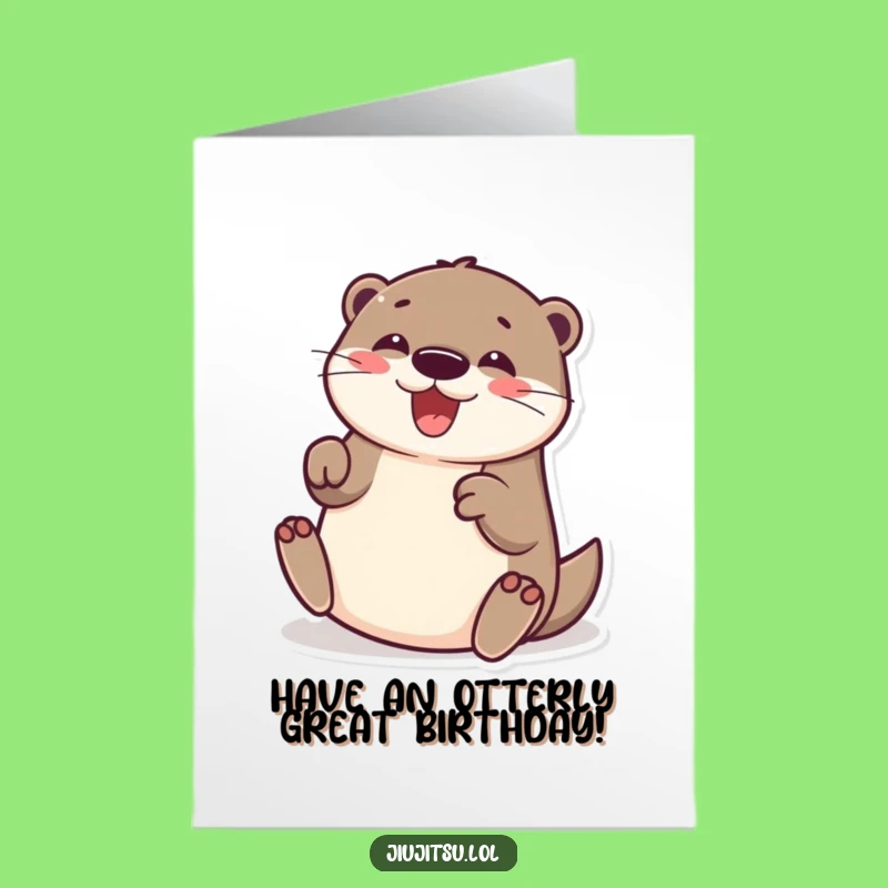 Free Printable Otter Birthday Card: Joyful Rolling Pal Downloadable Gift for Fun Lovers