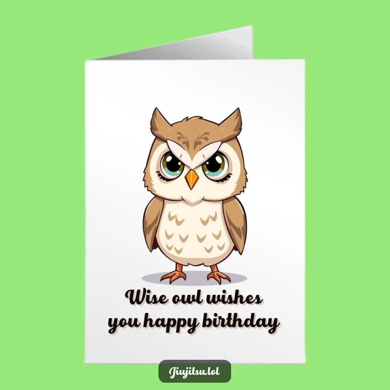 Free Printable Owl Birthday Card: Funny Takedown Owl Downloadable Gift for Fans