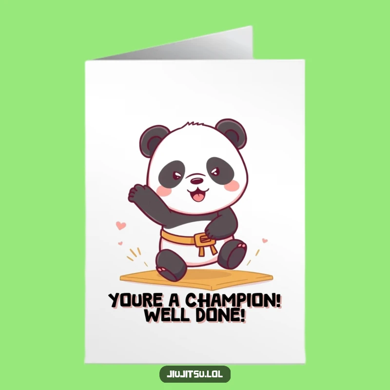 Free Printable Congrats Card: Panda Mat Sweep Downloadable Gift