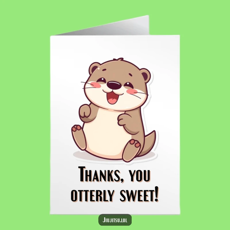 Free Printable Otter Thank You Card: Happy Rolling Friend for Your Appreciation Download