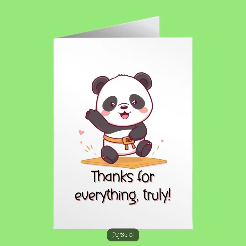 Free Printable Thank You Card: Panda Martial Arts Thank You Downloadable Gift