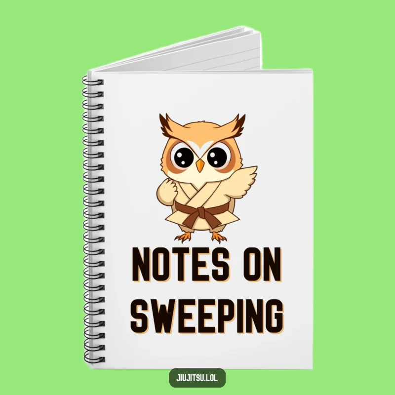 Funny Owl Judo Sweep Notebook - Humorous Martial Arts Stationery Gift