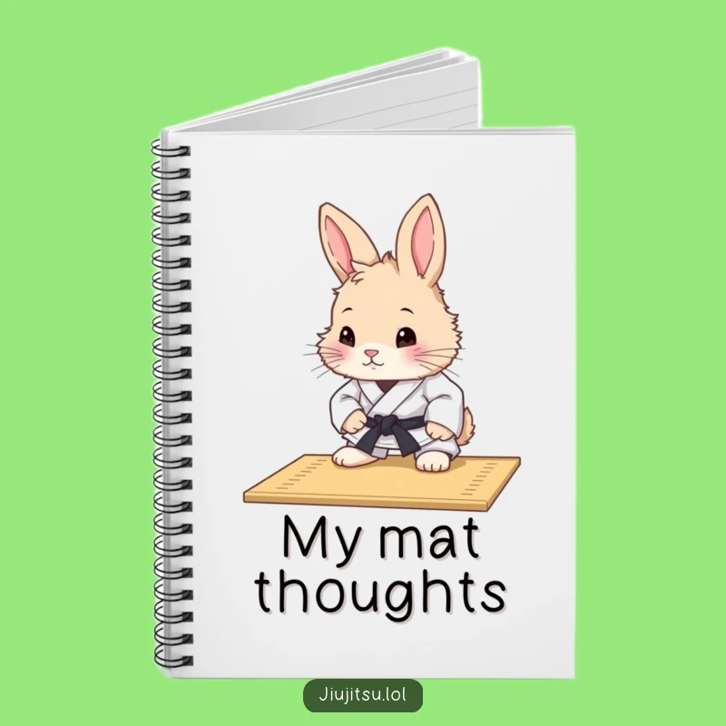 Funny Rabbit Judo Mat Study Notebook - Humorous Stationery Gift