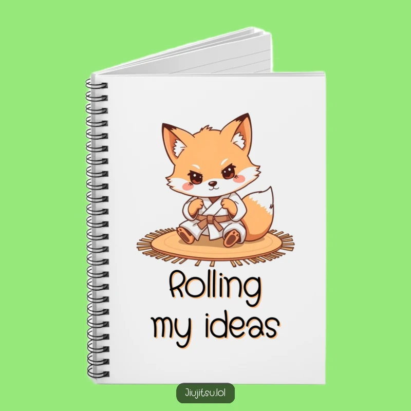 Funny Determined Fox Judo Notebook - Humorous Stationery Gift
