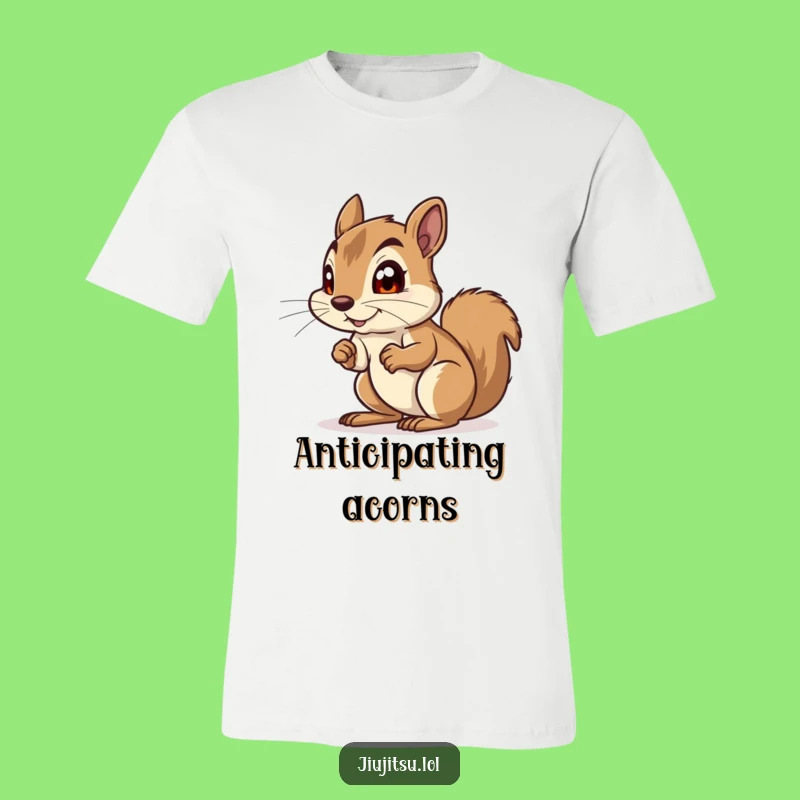 Funny Squirrel Anticipation T-Shirt: Curious Cartoon Critter Tee for Comical Gifts