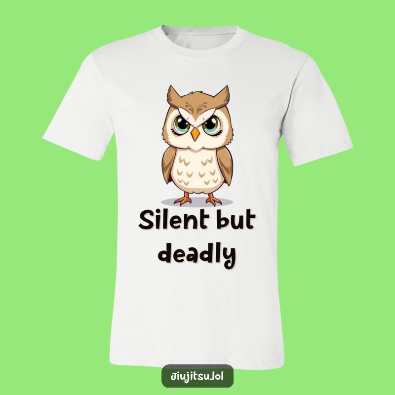 Funny Owl Takedown T-Shirt: Stoic Bird Combat, Hilarious Martial Arts Gift!