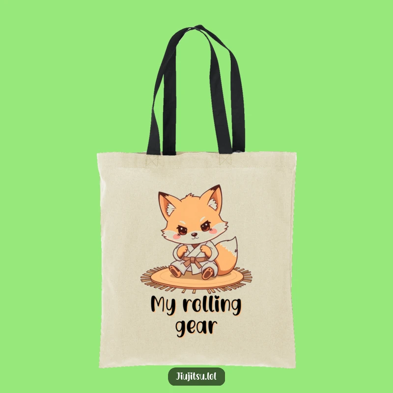 Funny Determined Fox Judo Tote Bag - Humorous Accessory Gift