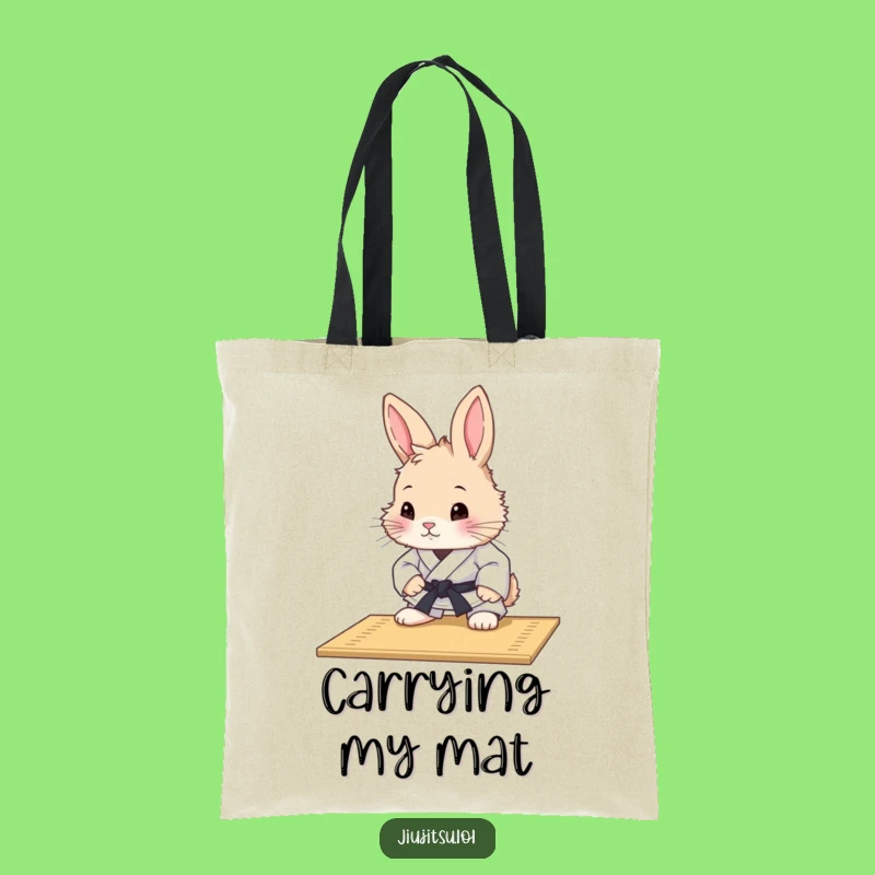 Funny Rabbit Judo Mat Study Tote Bag - Humorous Accessory Gift